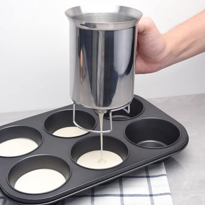 Entonnoir Distributeur à Piston En Acier Inoxydable – Idéal Pour Crêpes, Gaufres, Cupcakes, Muffins Et Sauces