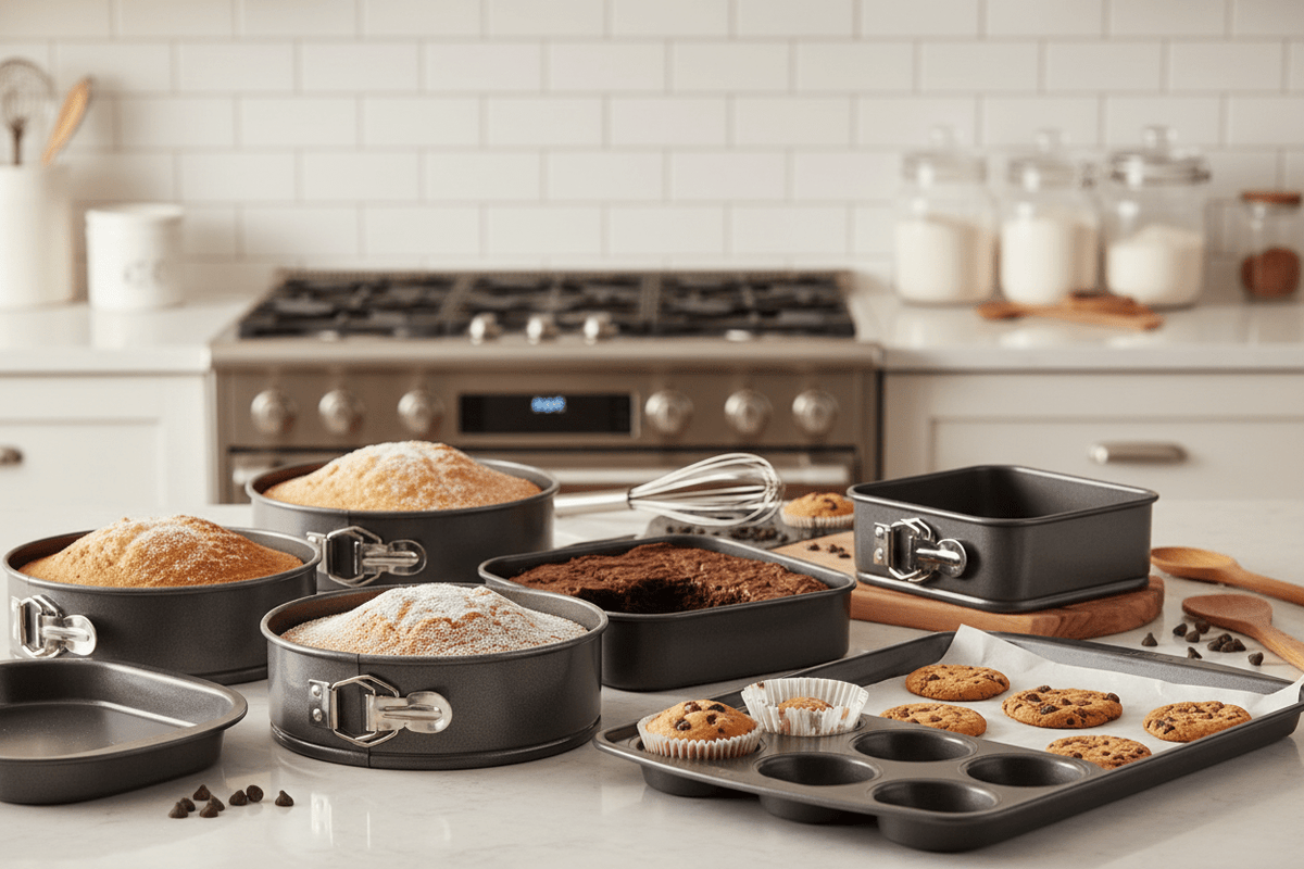 Moules à gâteau et plaques de cuisson avec pâtisseries - Mon Univers Cuisine