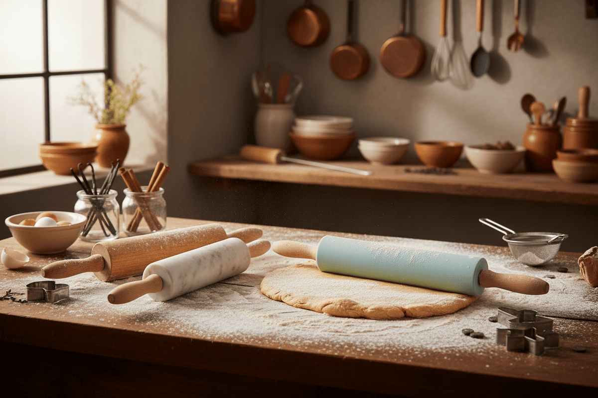 Rouleaux à pâte avec pâte en préparation - Mon Univers Cuisine