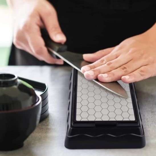 Aiguiseur couteau | Pierre Hexagonale Professionnelle - Mon Univers Cuisine