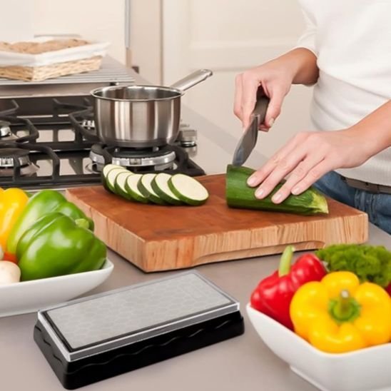 Aiguiseur couteau | Pierre Hexagonale Professionnelle - Mon Univers Cuisine