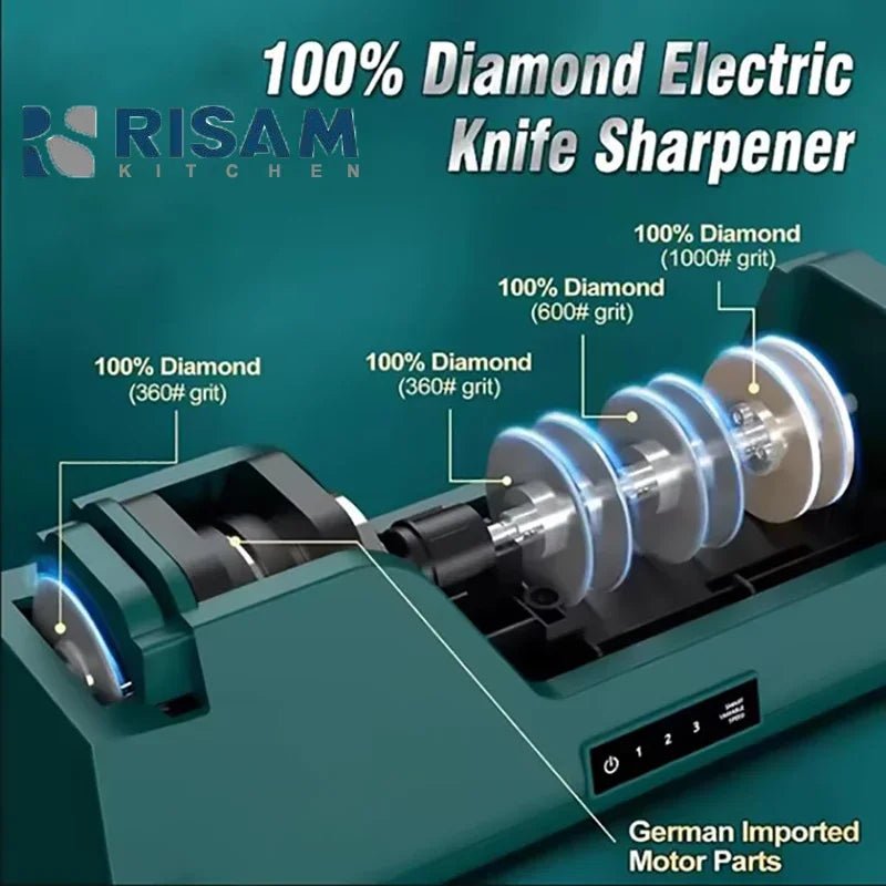 Aiguiseur Électrique 3 Vitesses | Abrasifs Diamant 100% - Mon Univers Cuisine