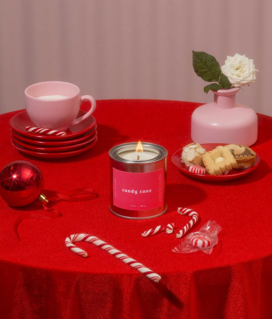 Bougie Parfumée Candy Cane | Menthe Poivrée, Menthe Verte & Vanille - Mon Univers Cuisine