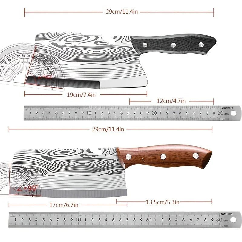 Couperet de Cuisine Motif Damas | Lame Forgée Artisanale - Mon Univers Cuisine