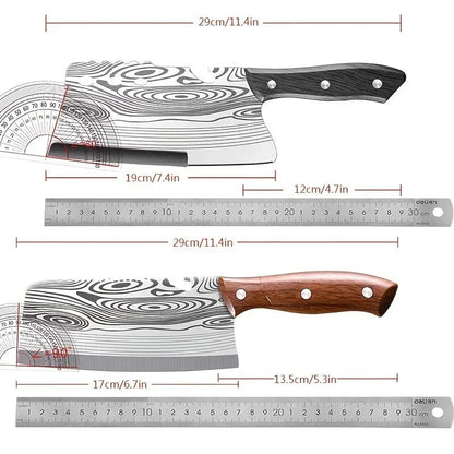 Couperet de Cuisine Motif Damas | Lame Forgée Artisanale - Mon Univers Cuisine