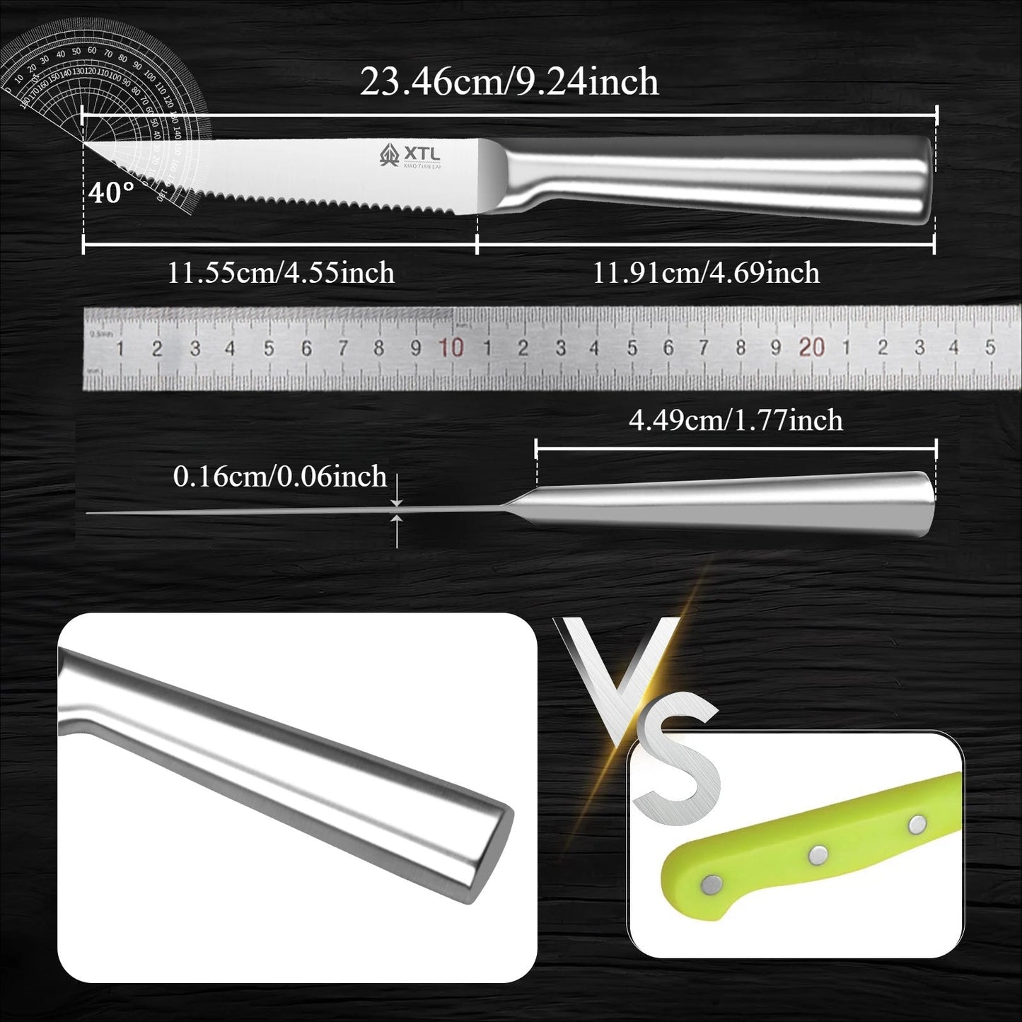 Couteau à Steak en Acier Inoxydable | Lame Dentelée - Mon Univers Cuisine
