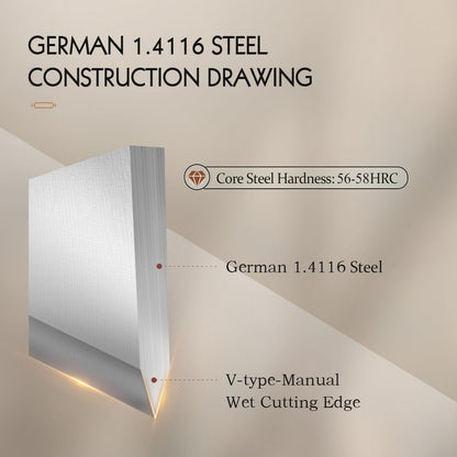 Couteau à Steak Hezhen en Acier Allemand 1.4116 | Manche en Bois Rouge - Mon Univers Cuisine