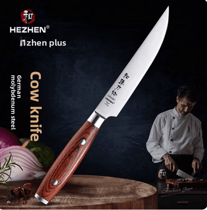 Couteau à Steak Hezhen en Acier Inoxydable Allemand 1.4116 | Manche en Bois - Mon Univers Cuisine