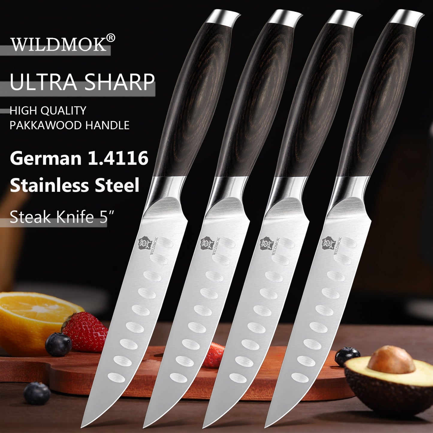 Couteau à Steak | Lames en Acier Inoxydable et Manches Ergonomiques - Mon Univers Cuisine