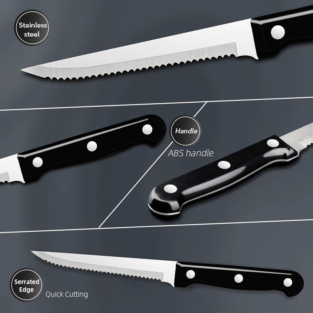 Couteau à Steak Professionnel | Lame Dentelée en Acier Inoxydable - Mon Univers Cuisine