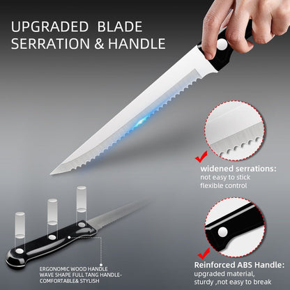 Couteau à Steak Professionnel | Lame Dentelée en Acier Inoxydable - Mon Univers Cuisine