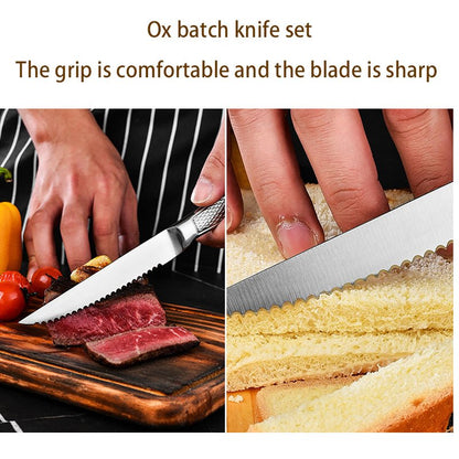 Couteau à Steak Tout en Acier Inoxydable - Disponible à l'Unité ou en Ensemble de 6 - Mon Univers Cuisine