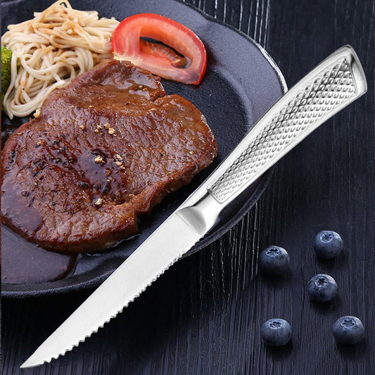 Couteau à Steak Tout en Acier Inoxydable - Disponible à l'Unité ou en Ensemble de 6 - Mon Univers Cuisine