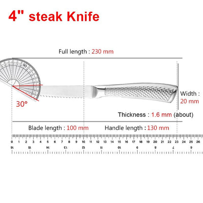 Couteau à Steak Tout en Acier Inoxydable - Disponible à l'Unité ou en Ensemble de 6 - Mon Univers Cuisine