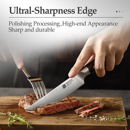 Couteau à Steak Xinzuo | Lame Tranchante en Acier Inoxydable pour une Découpe Parfaite - Mon Univers Cuisine