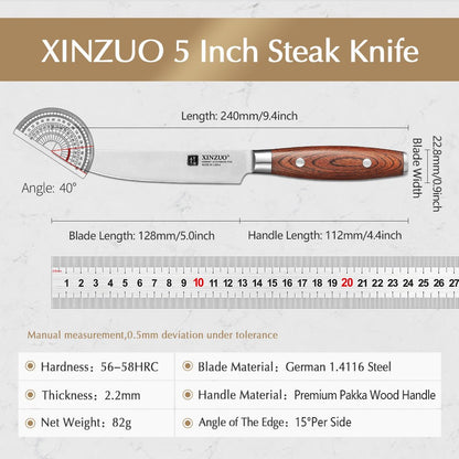 Couteau à Steak Xinzuo | Manche en Bois et Coffret - Mon Univers Cuisine