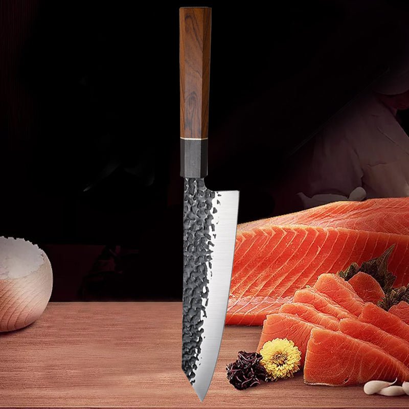 Couteau de Chef de style Acier Damas Martelé | Collection Professionnelle - Mon Univers Cuisine