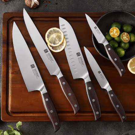 Couteau de Chef Xinzuo 7 Pièces | Acier Allemand 1.4116 avec Bloc en Bois - Mon Univers Cuisine