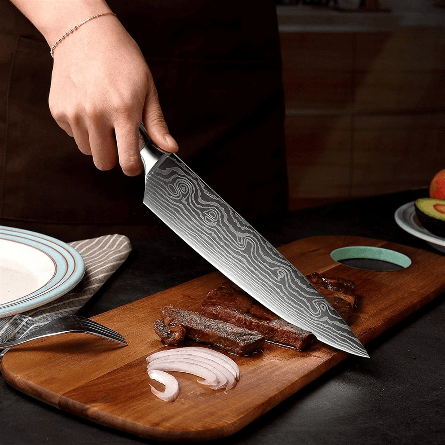 Couteau de cuisine - DamascusKitchenKnives™ | Couteau Santoku - Mon Univers Cuisine