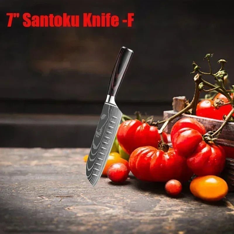 Couteau de cuisine - DamascusKitchenKnives™ - Couteau Santoku G - Mon Univers Cuisine