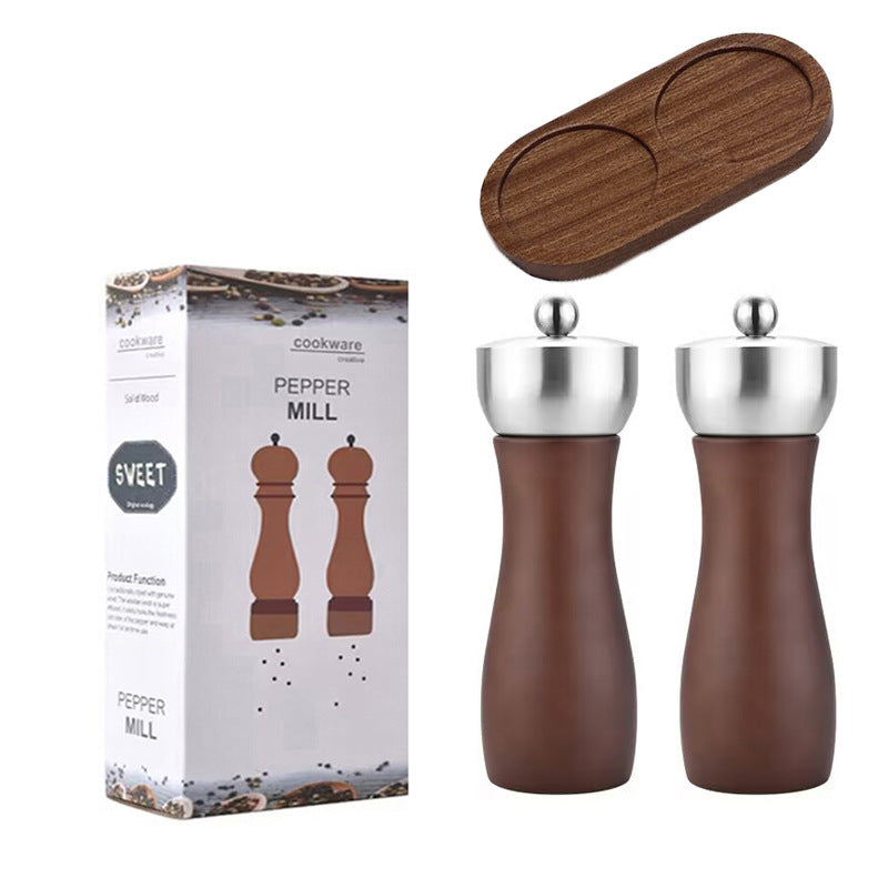 Moulin à poivre en Bois Moyen (Avec socle)  - Set de 2 - Mon Univers Cuisine