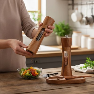 Moulin à poivre | Premium en bois Ajustable - Mon Univers Cuisine