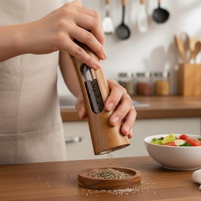 Moulin à poivre | Premium en bois Ajustable - Mon Univers Cuisine
