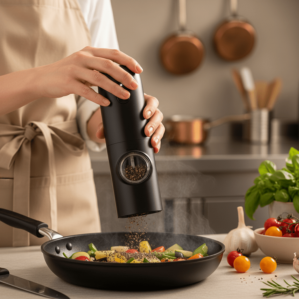 Moulin à poivre rechargeable | ProNoir - Mon Univers Cuisine