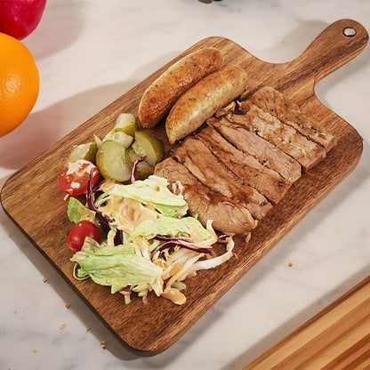 Planche en Bois Polyvalente | Ronde Pizza et Carrée Découpe - Mon Univers Cuisine