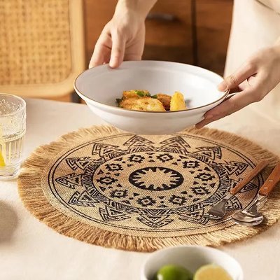 Set de table rond | Élégance Bohème - Mon Univers Cuisine