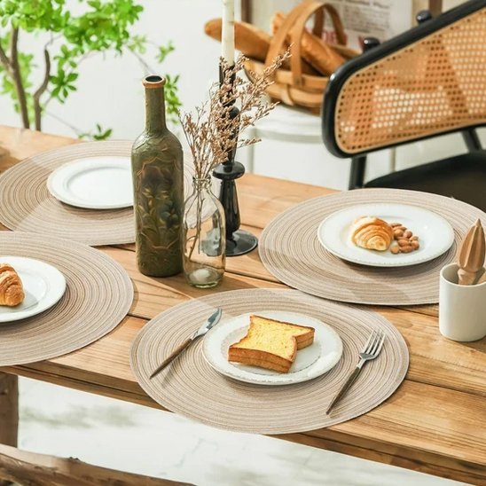 Set de table rond | Élégance Texturée - Mon Univers Cuisine