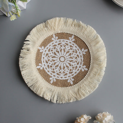 Sous-verre en jute bohème - Mon Univers Cuisine