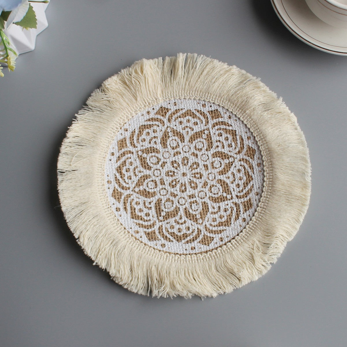 Sous-verre en jute bohème - Mon Univers Cuisine