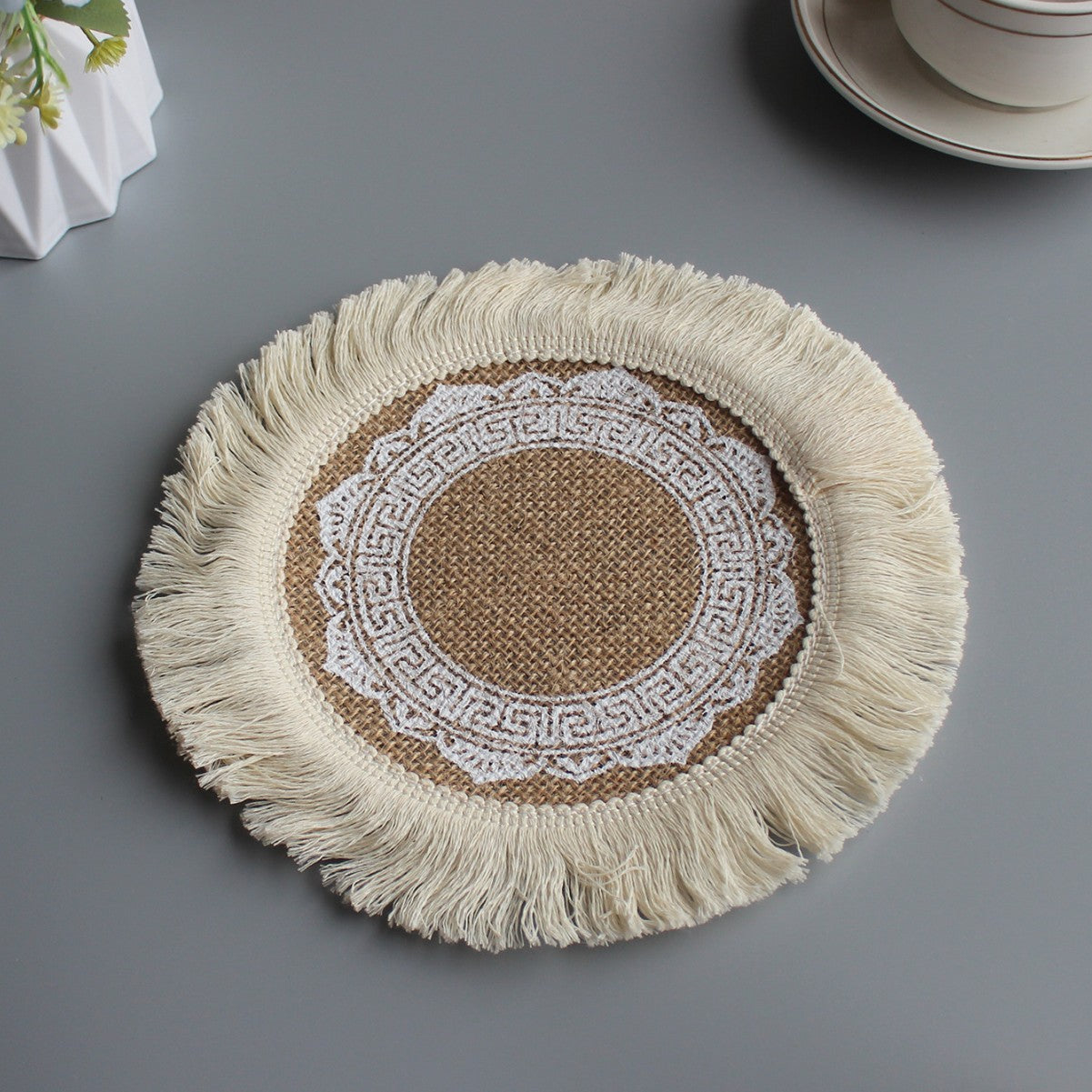 Sous-verre en jute bohème - Mon Univers Cuisine